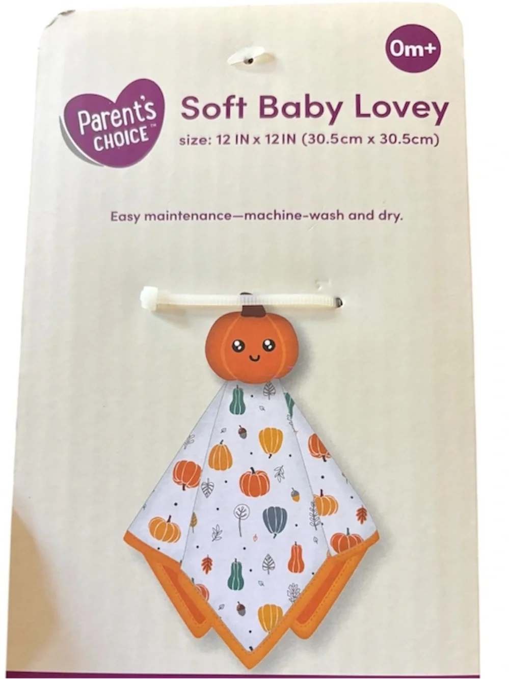 Parent's Choice - Pumpkin Lovey Security Blanket, 12
